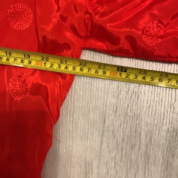 Golden‎ Bee Vintage Embroidered Robe Tie Waist Chinese Kimono Red peacock M - Picture 9 of 15